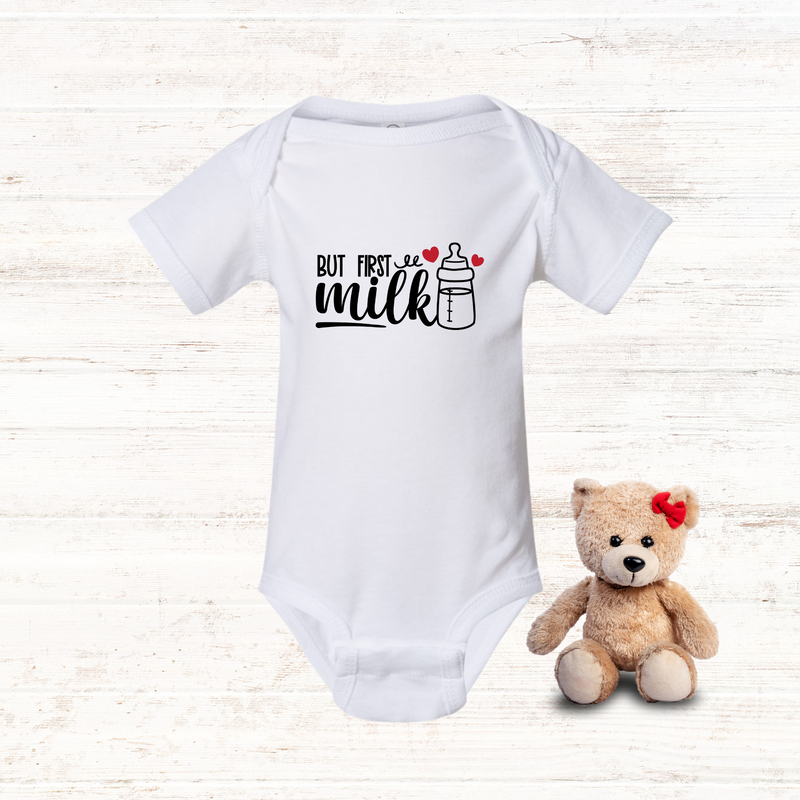 But first milk - Baby Bodysuit - Baby onesie