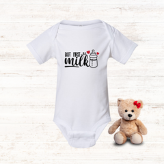 But first milk - Baby Bodysuit - Baby onesie