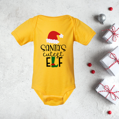 Santa's Cutest Elf - Boy & Girl Baby Bodysuit - Christmas Baby Outfit