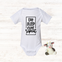 Eat sleep cute repeat - Baby Bodysuit - Baby onesie