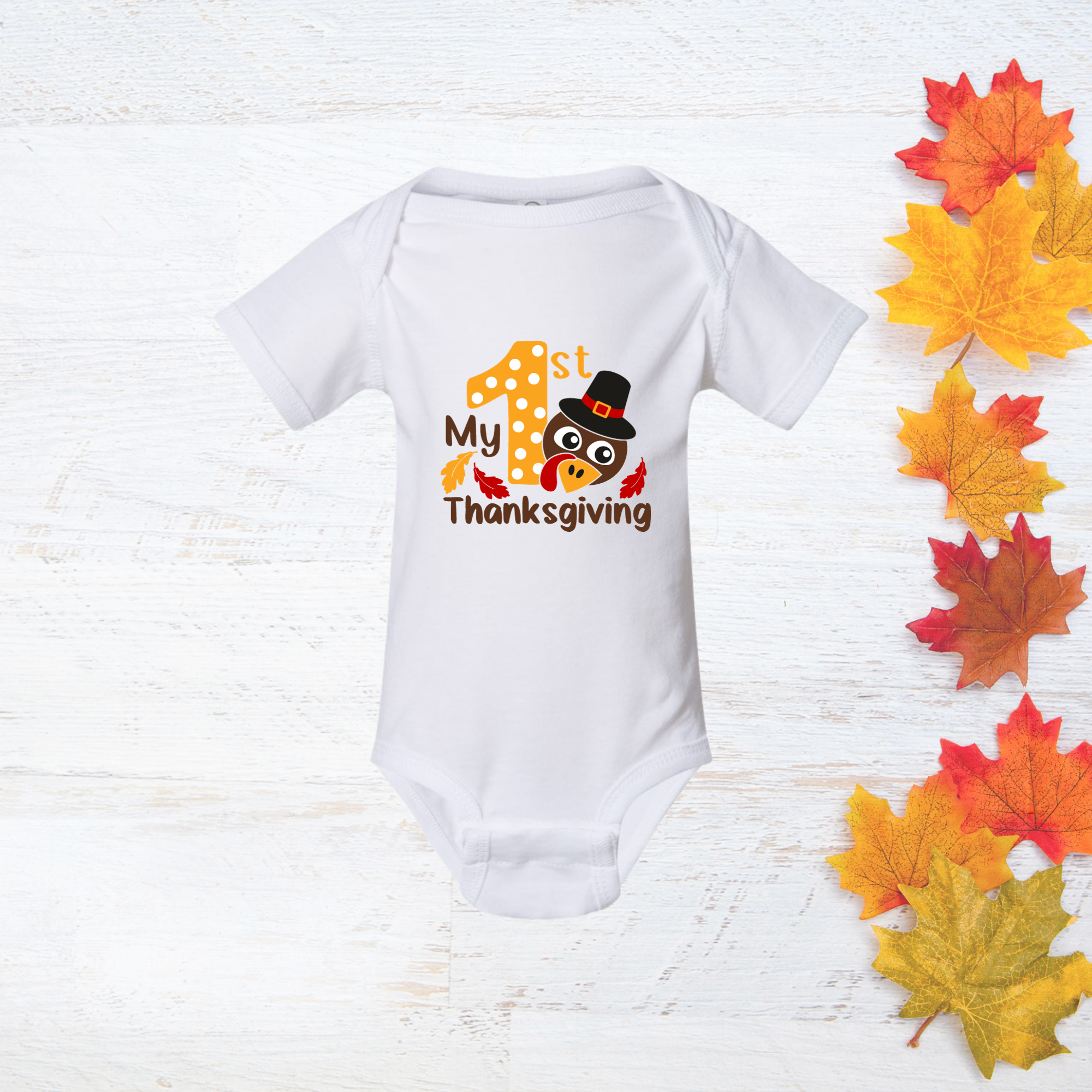 My 1st Thanksgiving Boy Baby Bodysuit Thanksgiving Baby Boy outfit Bee Crafty