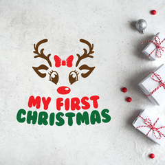 My 1st Christmas - Girl Baby Bodysuit - Christmas Baby Girl outfit